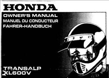 Скачати мануал Honda Transalp XL600V